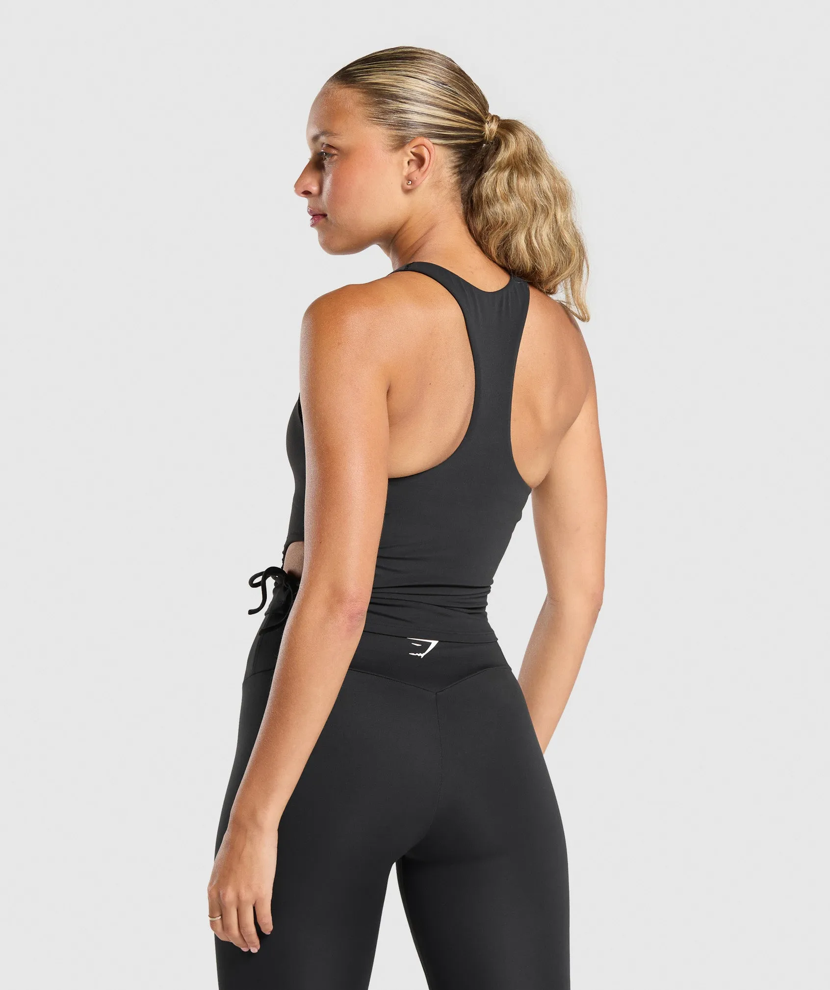 Gymshark Ruched Side Tank With Shelf - Black