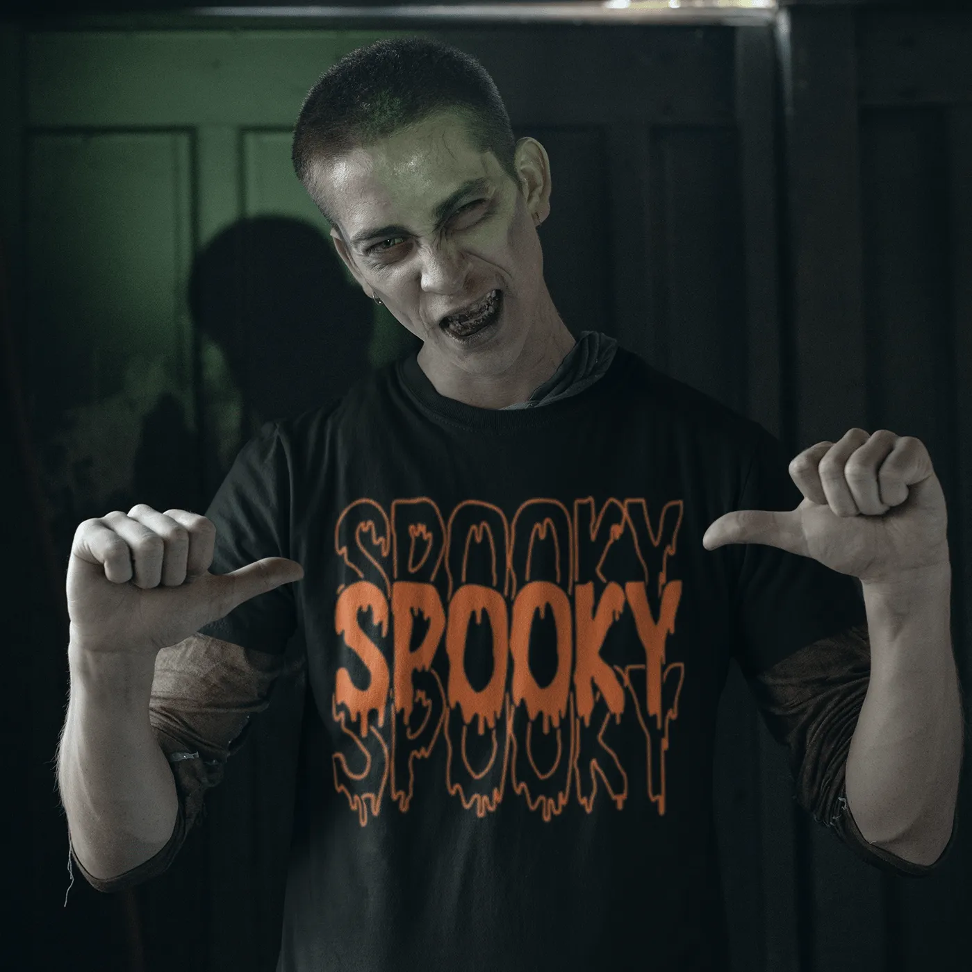 Halloween Tshirt Bleeding Spooky Short Sleeve 100% Cotton Crewneck Unisex Top