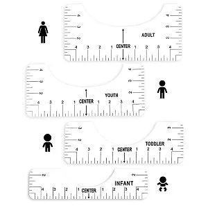 Heat Press Center Alignment Rulers 4-PK