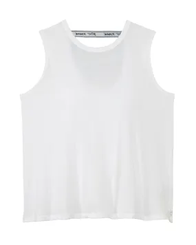 Hibiscus Tank with Cutout Back Detail | White