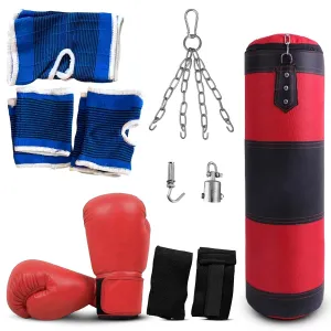 High-Quality Hanging Boxing Bag, 100cm, PU Leather, Verpeak