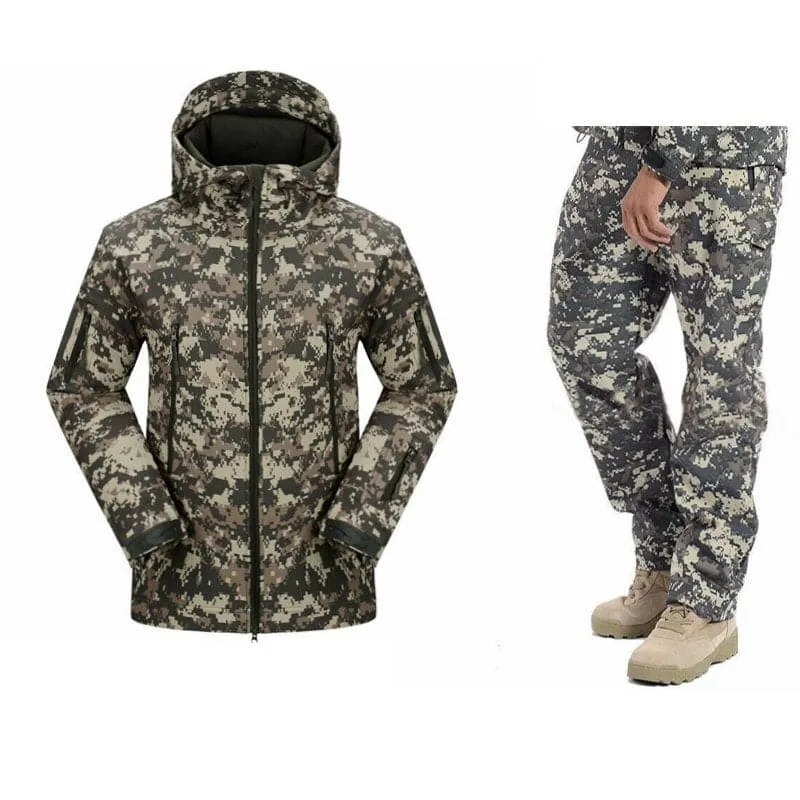 Hiking Fishing Python Softshell Fleece Lined Tactical Suit