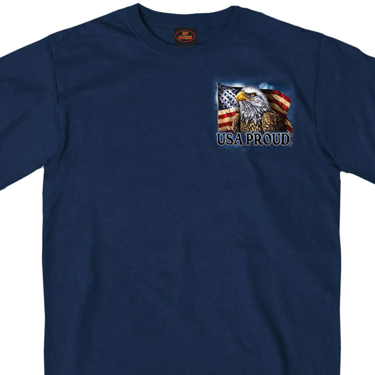 Hot Leathers GMD1420 Men's 'Land of the Free USA Proud Eagle' Navy