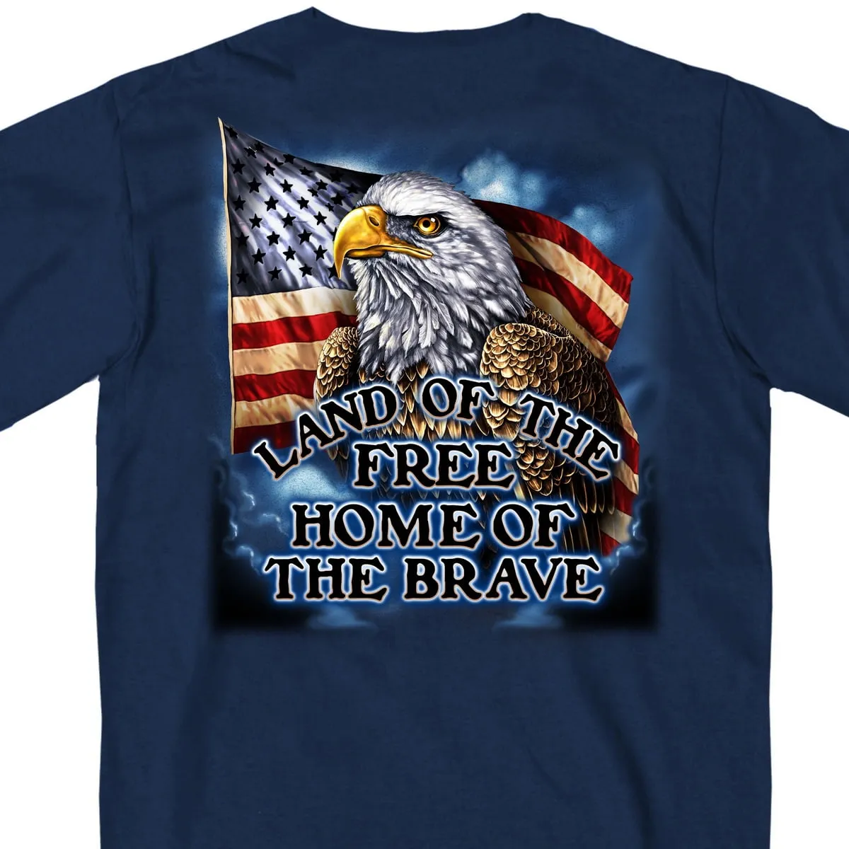 Hot Leathers GMD1420 Men's 'Land of the Free USA Proud Eagle' Navy