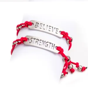 Inspirational Bracelet Adjustable Stretch - Available in Black or Pink