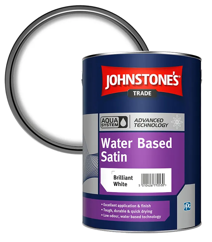 Johnstone's Trade Aqua Water Based Satin - Brilliant white