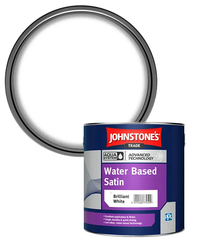 Johnstone's Trade Aqua Water Based Satin - Brilliant white