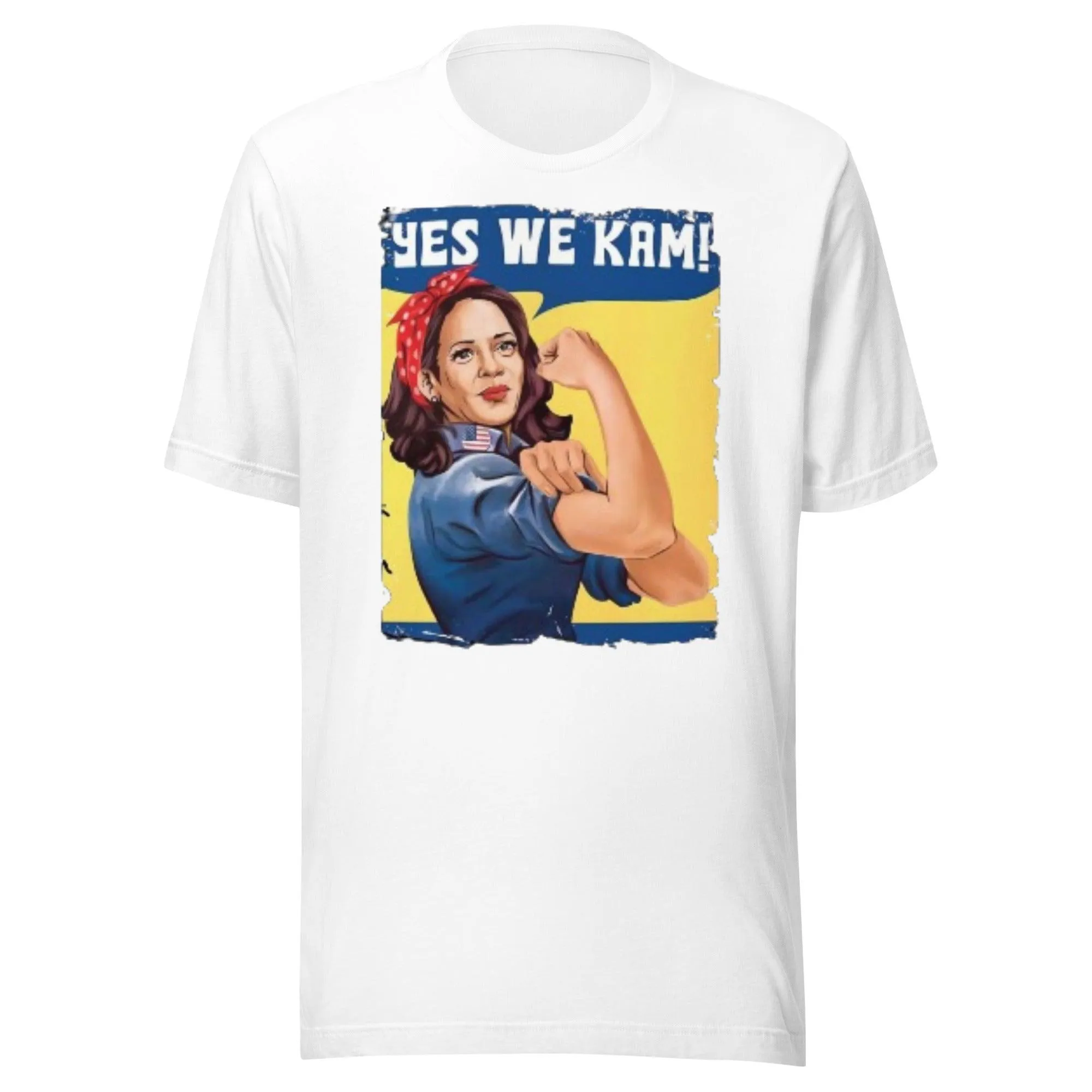 Kamala Harris Tshirt Yes We Kam Short Sleeve 100% Cotton Crew Neck Top