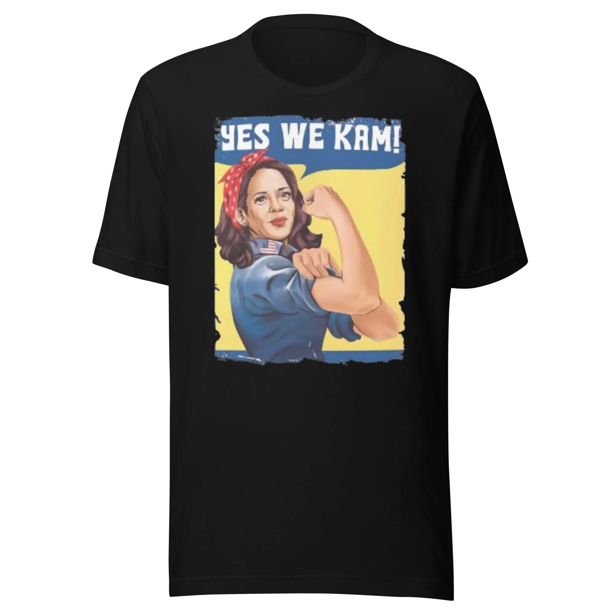 Kamala Harris Tshirt Yes We Kam Short Sleeve 100% Cotton Crew Neck Top