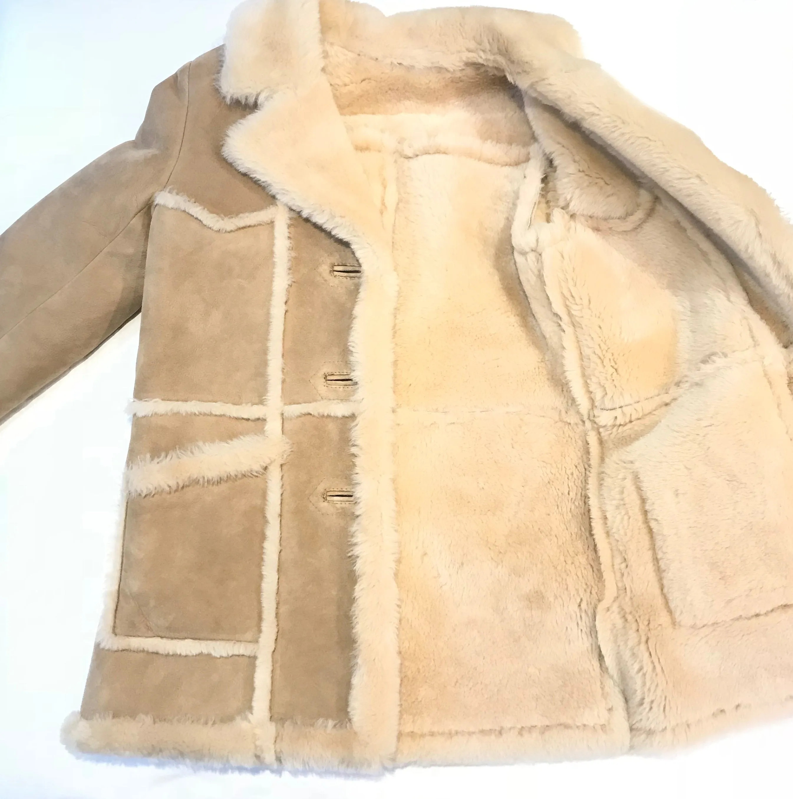 Kashani Ladies Natural Sherpa Lined Shearling Coat