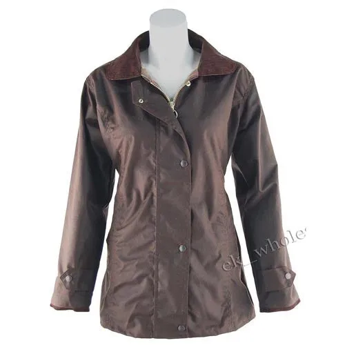 Ladies Game Fitted Antique Wax Jacket - Premium Quality, Adjustable Fit, Heritage Check Lining