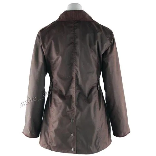 Ladies Game Fitted Antique Wax Jacket - Premium Quality, Adjustable Fit, Heritage Check Lining