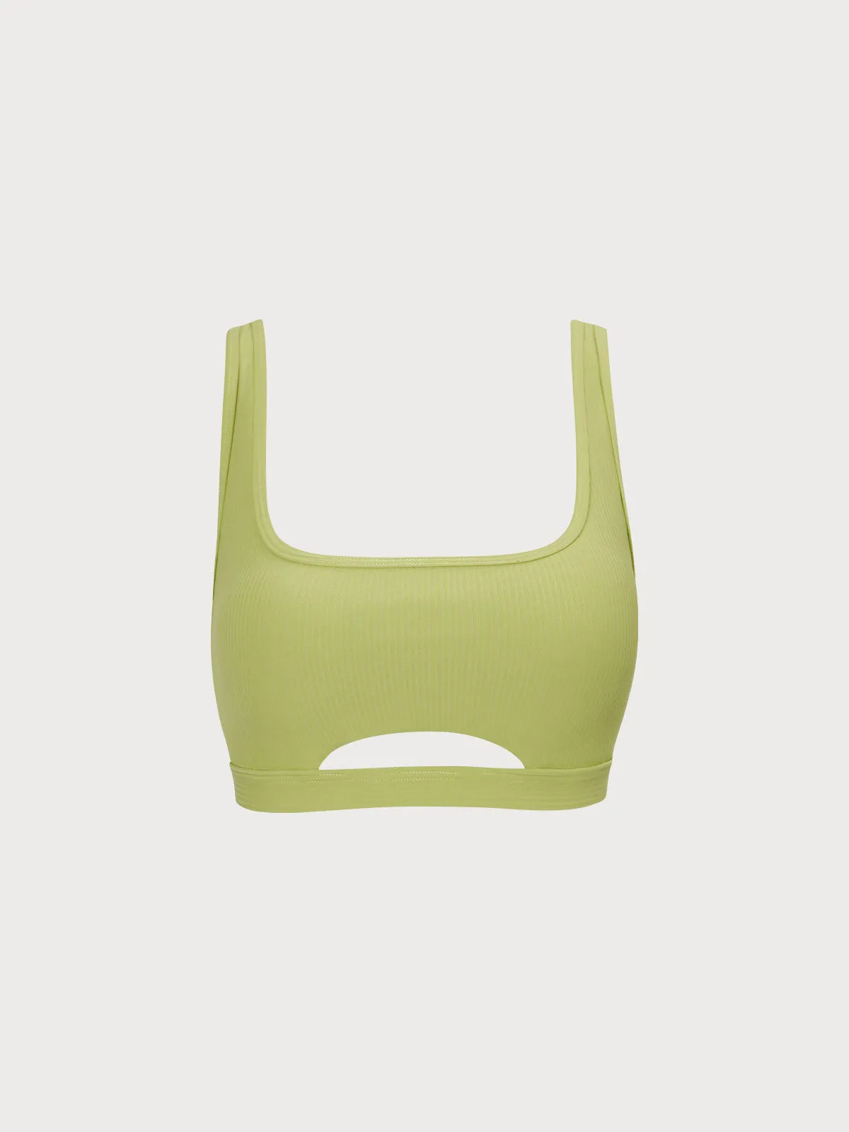 Light Green Cut Out Sports Bra