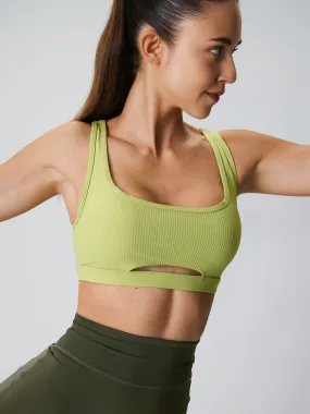 Light Green Cut Out Sports Bra