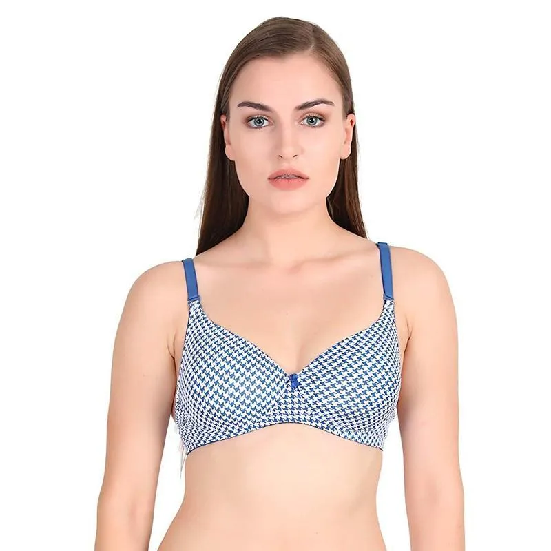 Lightly Padded Non Wired 3/4th Coverage T-Shirt Bra Blue