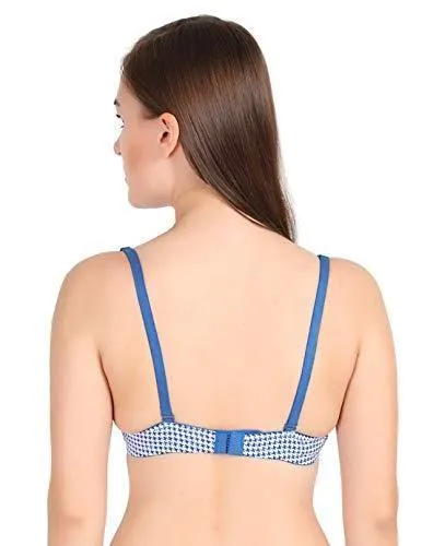 Lightly Padded Non Wired 3/4th Coverage T-Shirt Bra Blue