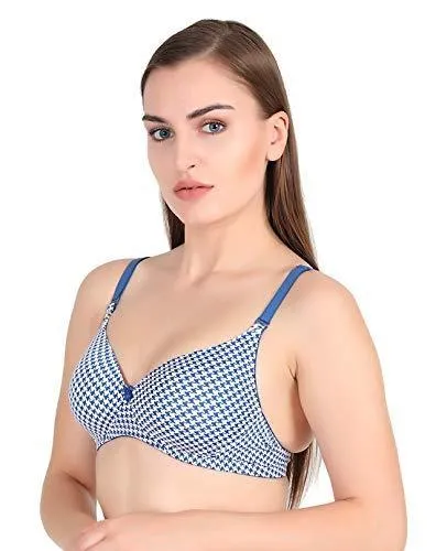 Lightly Padded Non Wired 3/4th Coverage T-Shirt Bra Blue