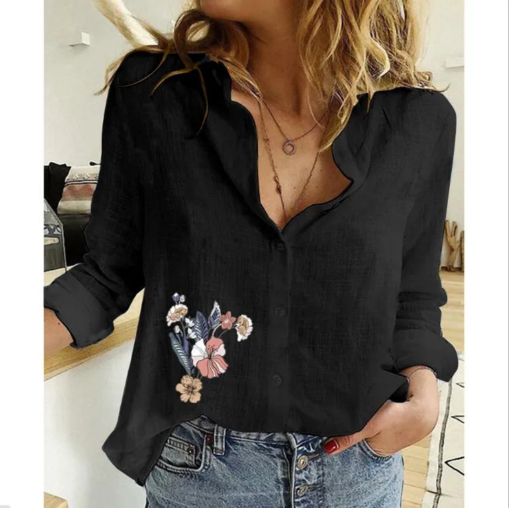 Long Sleeve Casual Linen Blouse