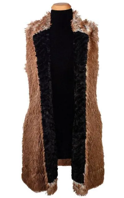 Mandarin Vest - Red Fox Faux Fur with Cuddly Black Faux Fur (One Small Left!)