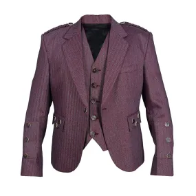 Maroon Tweed Argyll Jacket And Vest