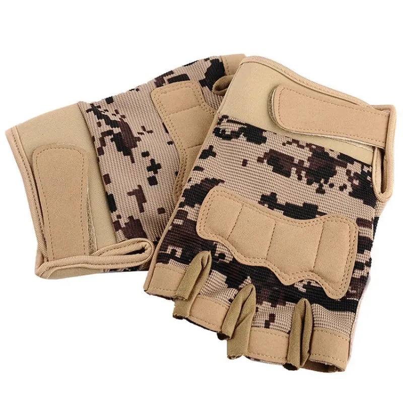 Men Women Tactical Military Army Shooting Cut Proof Fingerless Gloves Anti-Slip Outdoor Sports Paintball Airsoft Bicycle Gloves