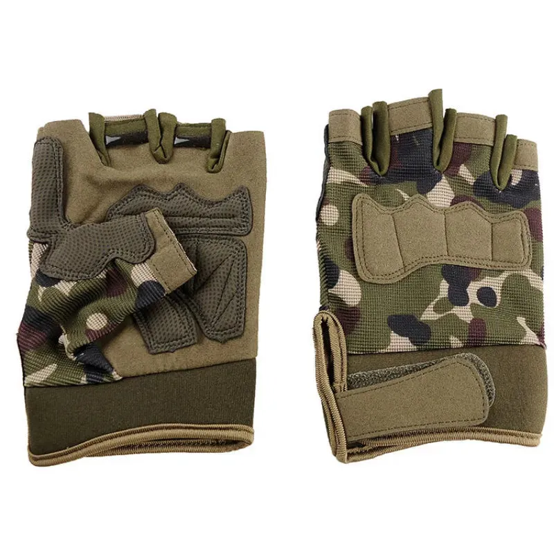 Men Women Tactical Military Army Shooting Cut Proof Fingerless Gloves Anti-Slip Outdoor Sports Paintball Airsoft Bicycle Gloves