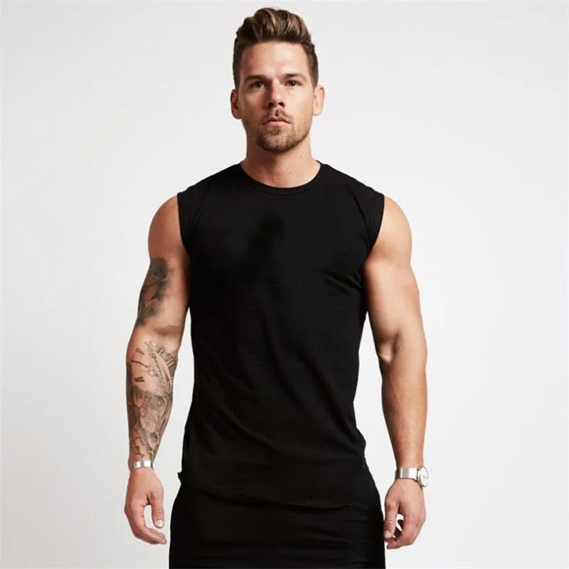 Mens Gym Workout Sleeveless Bodybuilding Fitness Tank Top