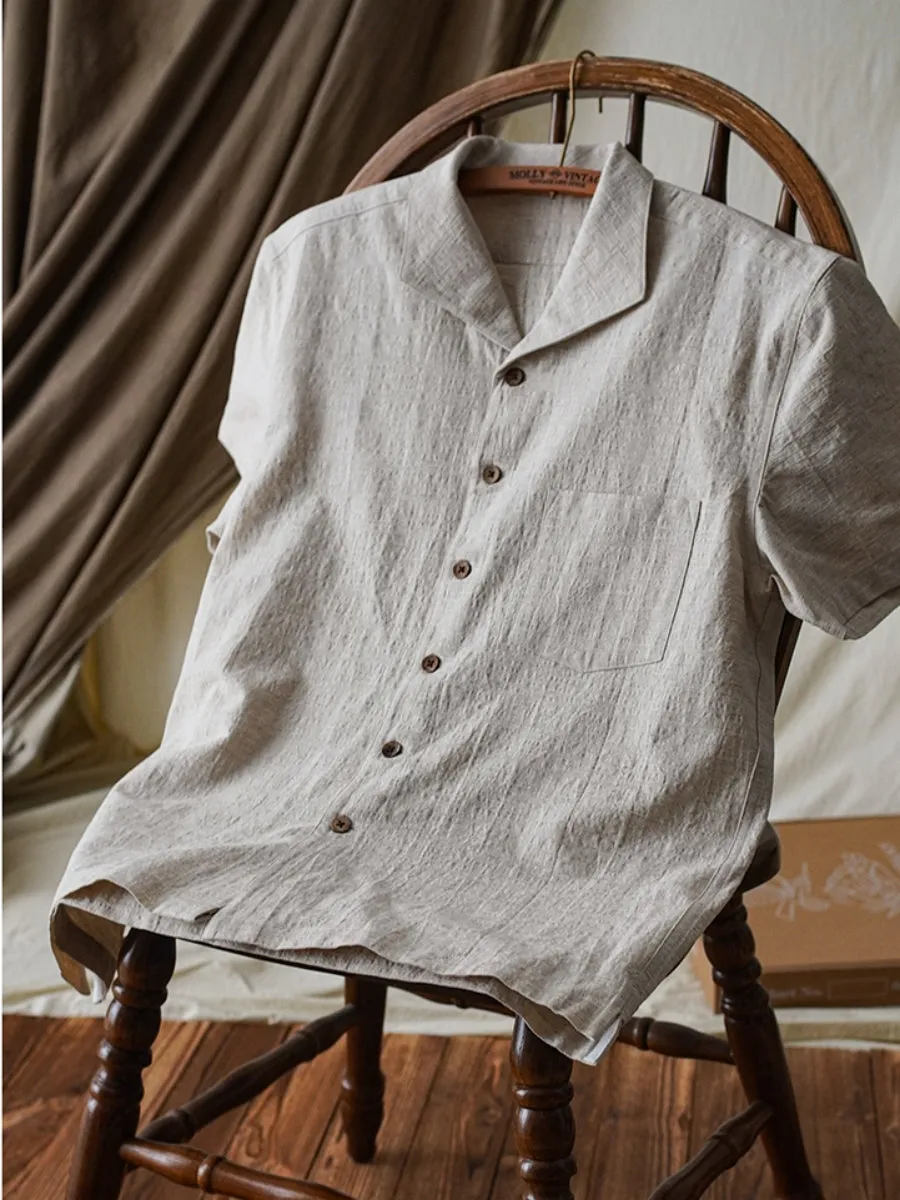 Men's Sailor Flap Collar Linen Shirt