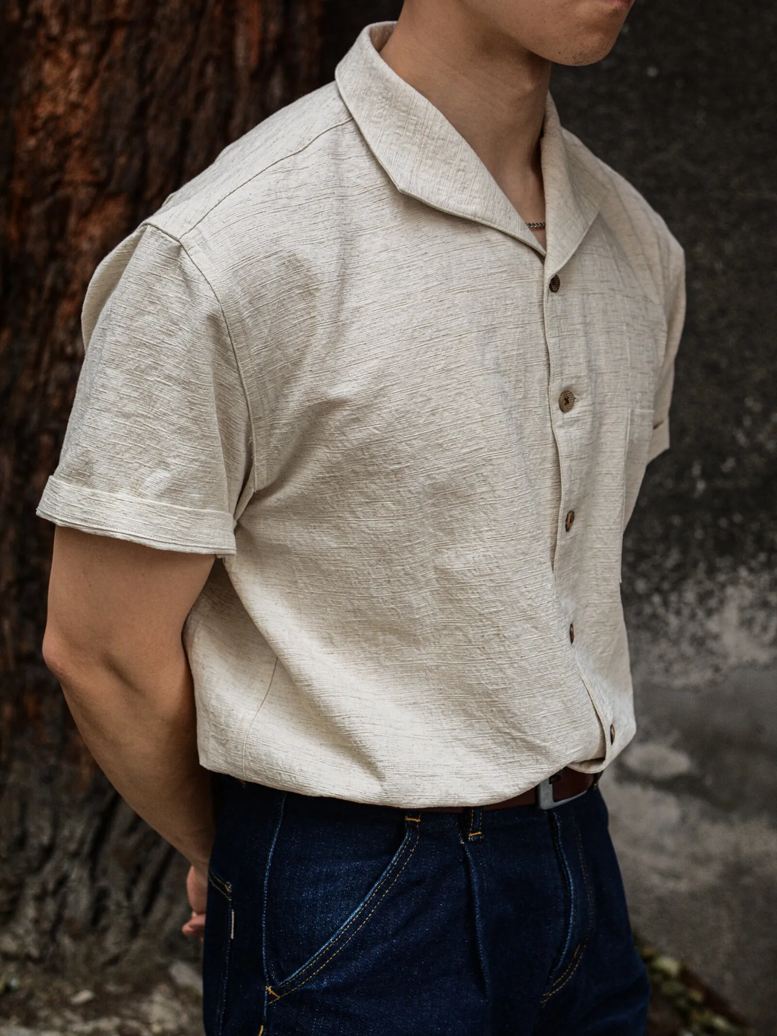 Men's Sailor Flap Collar Linen Shirt