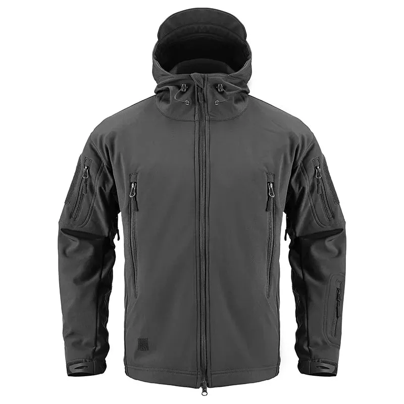 Mens Soft Shell Military Waterproof Army Tactical Hooded Windbreaker Jacket