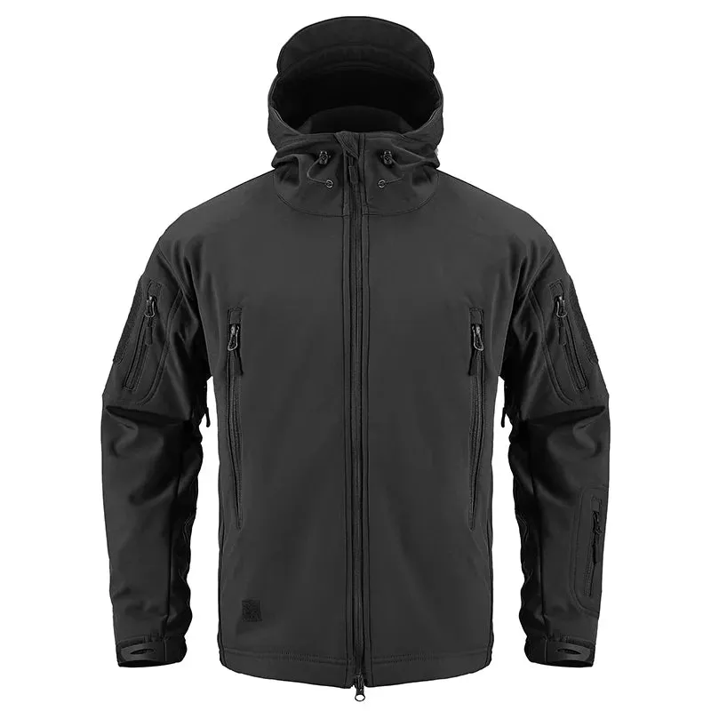 Mens Soft Shell Military Waterproof Army Tactical Hooded Windbreaker Jacket