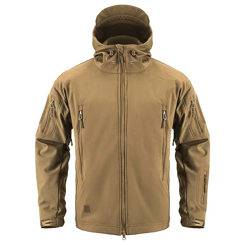 Mens Soft Shell Military Waterproof Army Tactical Hooded Windbreaker Jacket