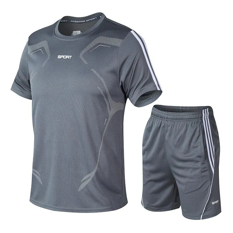 Men's Sports Set Fitness Short Sleeve T-Shirt