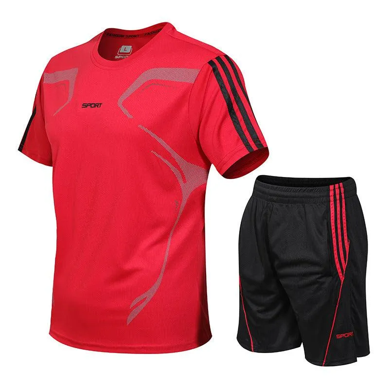 Men's Sports Set Fitness Short Sleeve T-Shirt