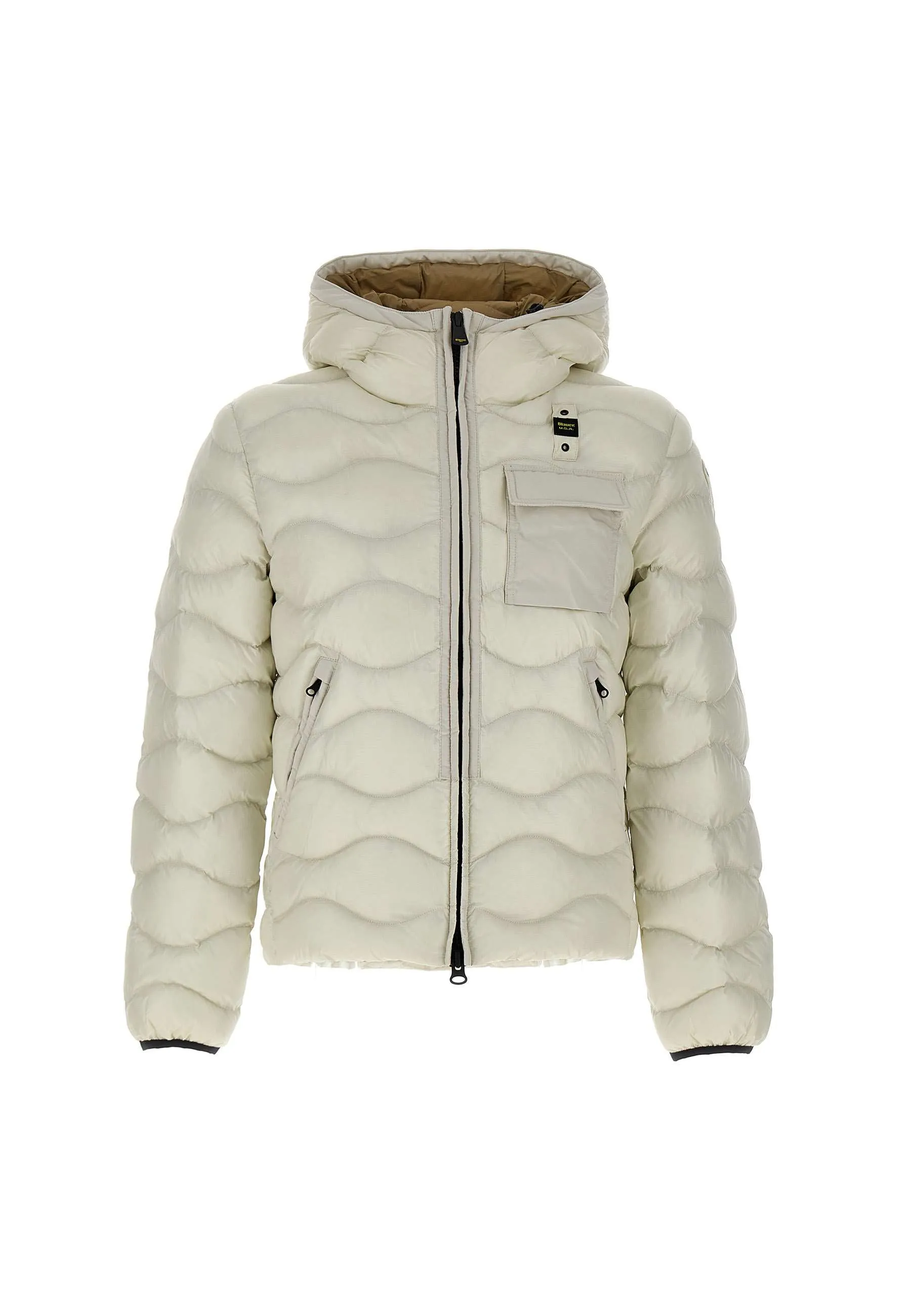 Men's White Down Jacket with Hood