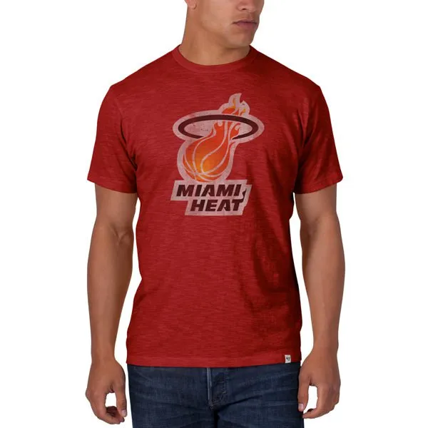 Miami Heat 47 Brand Rescue Red Soft Cotton Basic Scrum T-Shirt