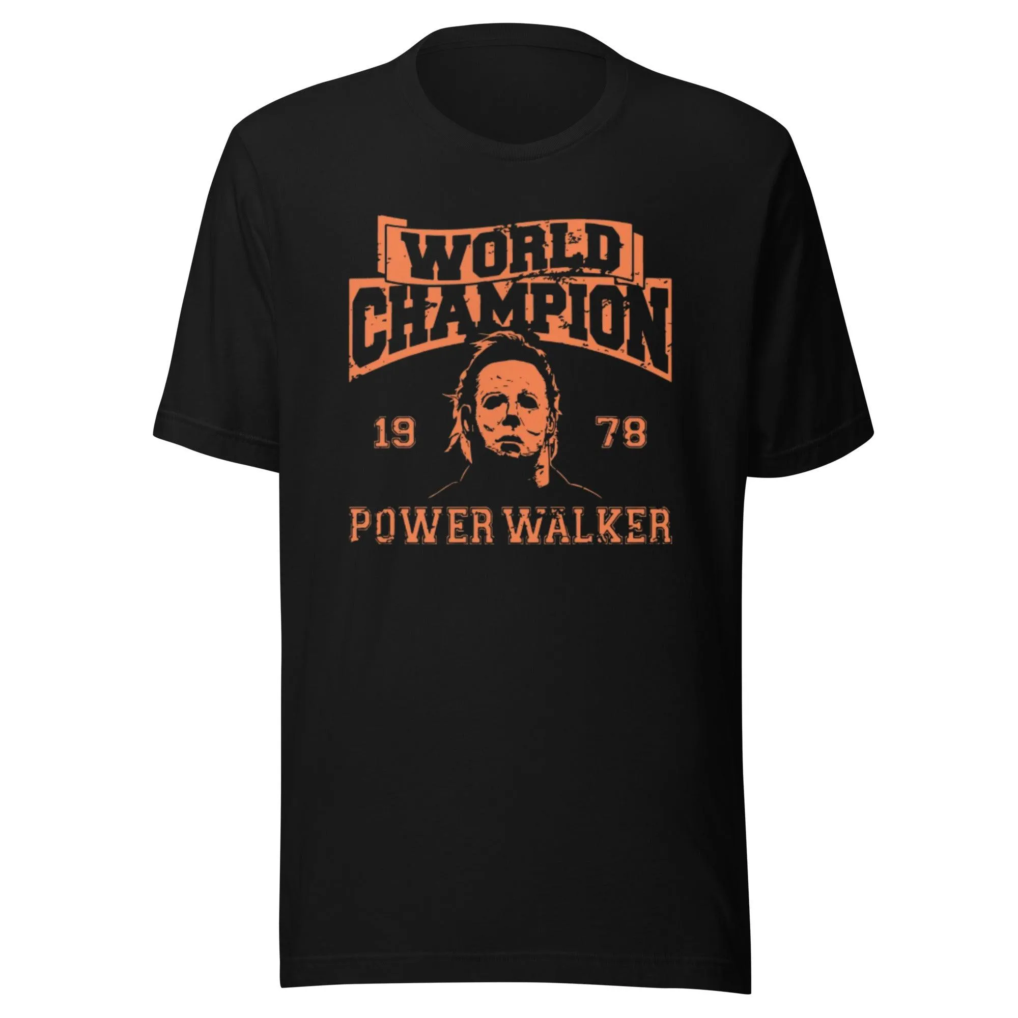 Mike Myers Tshirt World Champion 1978 Power Walker Short Sleeve Crew Neck Top