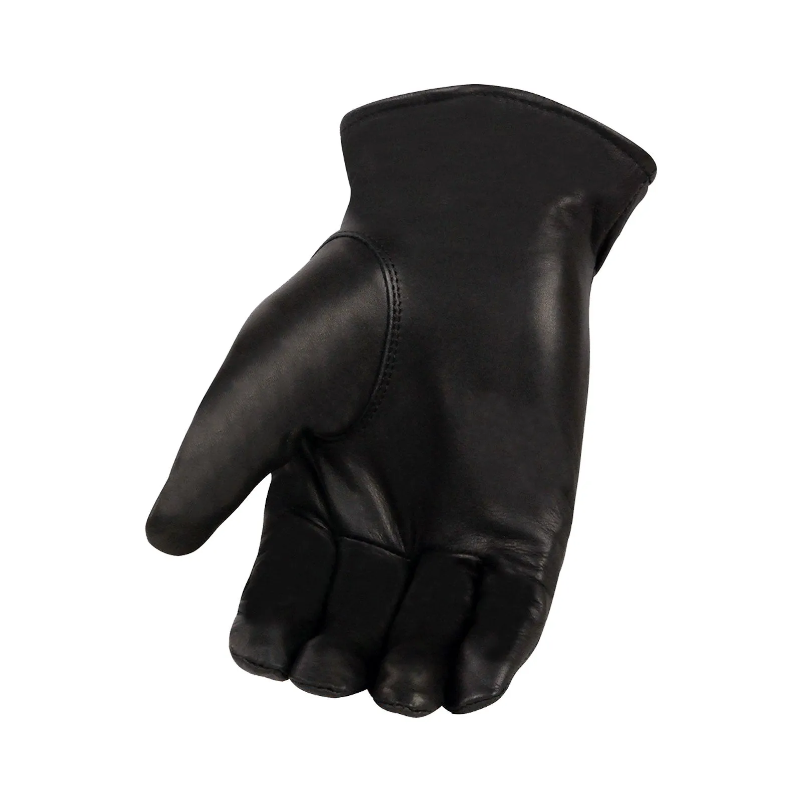 Milwaukee Leather SH734 Men's Black Leather Thermal Lined Gloves with Cinch Wrist