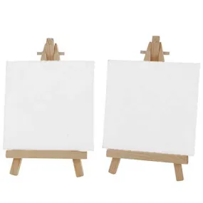 Mini Canvas With Wooden Easel