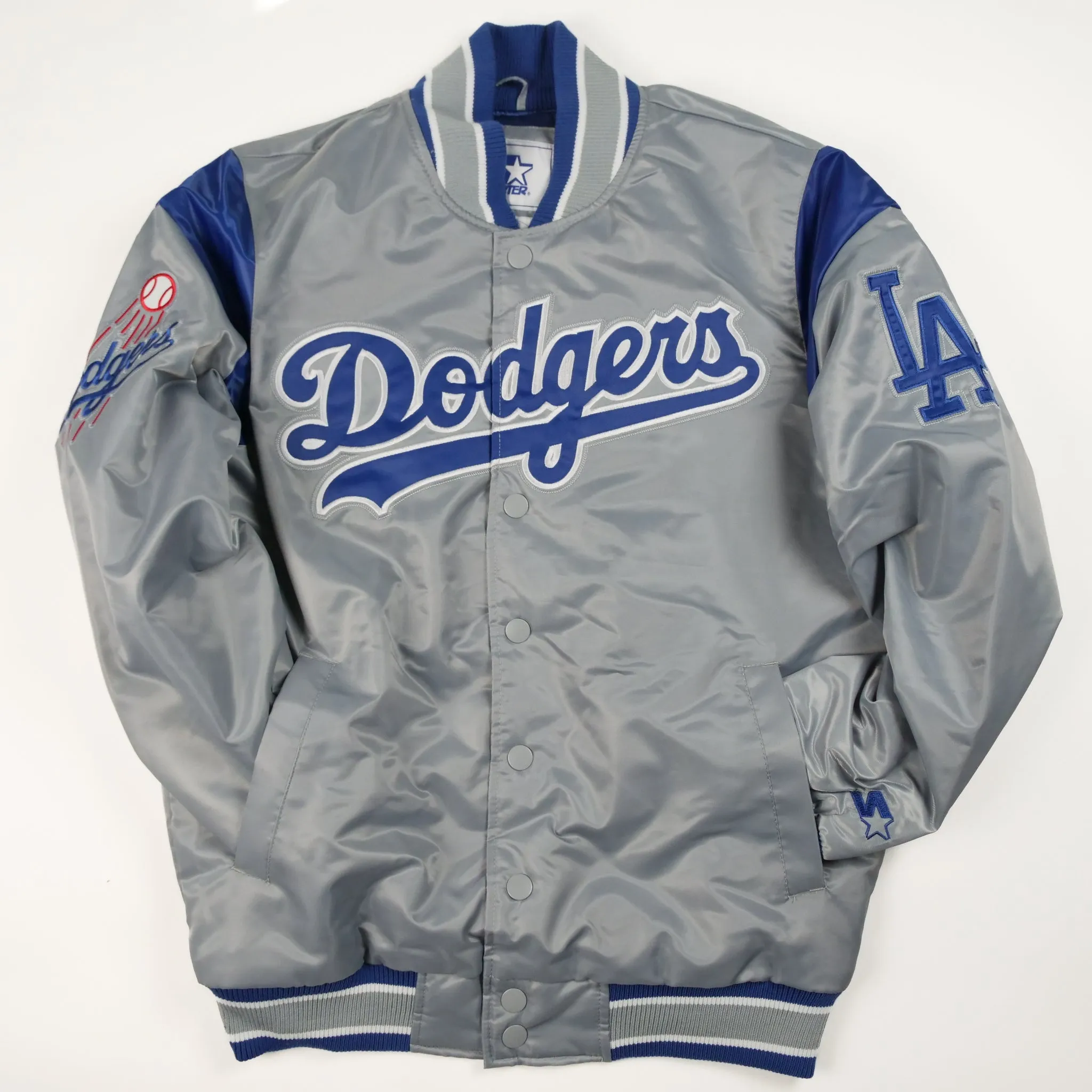 MLB Starter Satin Custom Exclusive Jacket Los Angeles Dodgers (Gray Alternate)