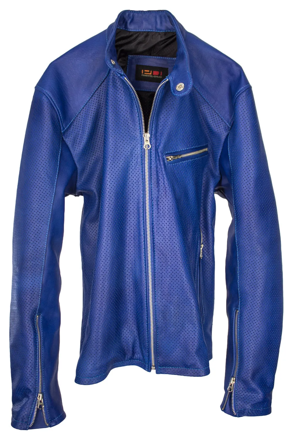 MOTOP Leather Jacket  - Blue Perforated -