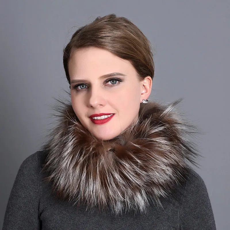 Neck scarf, female winter fur collar, small neck scarf, thickened warm scarf, fox fur