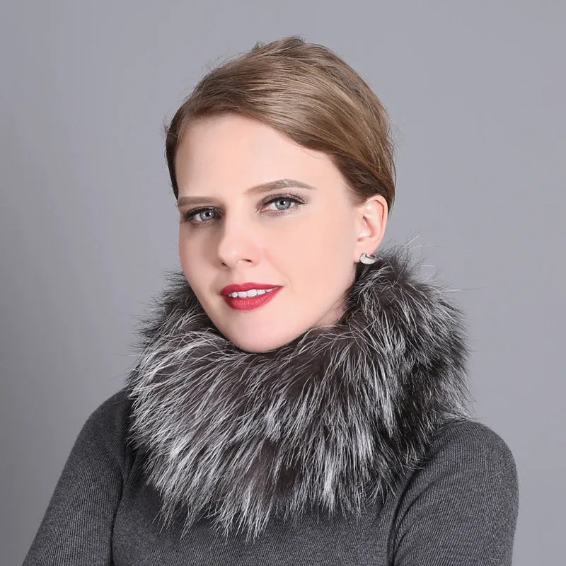 Neck scarf, female winter fur collar, small neck scarf, thickened warm scarf, fox fur