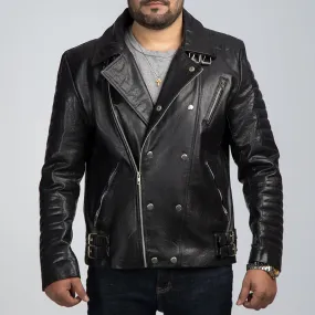 Nightwalker Black Leather Biker Jacket