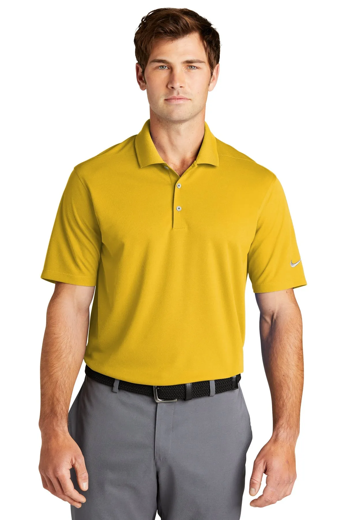 Nike Dri-FIT Micro Pique Customized Polos, Varsity Maize