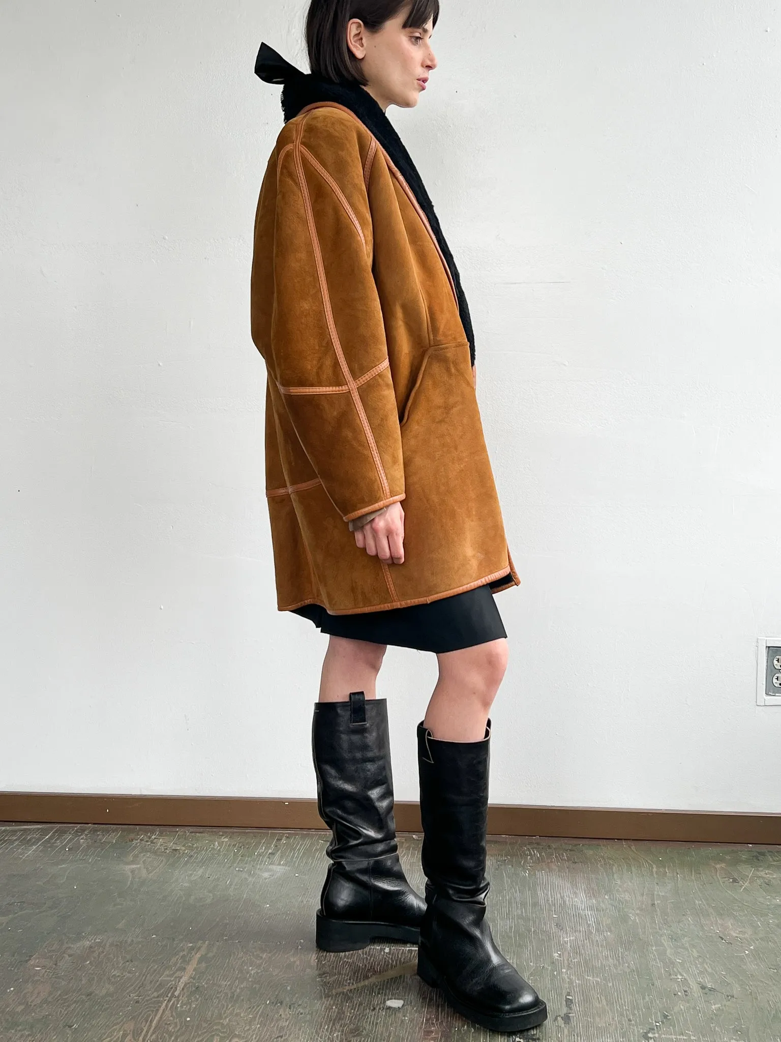 Ochre Shearling Coat (L)