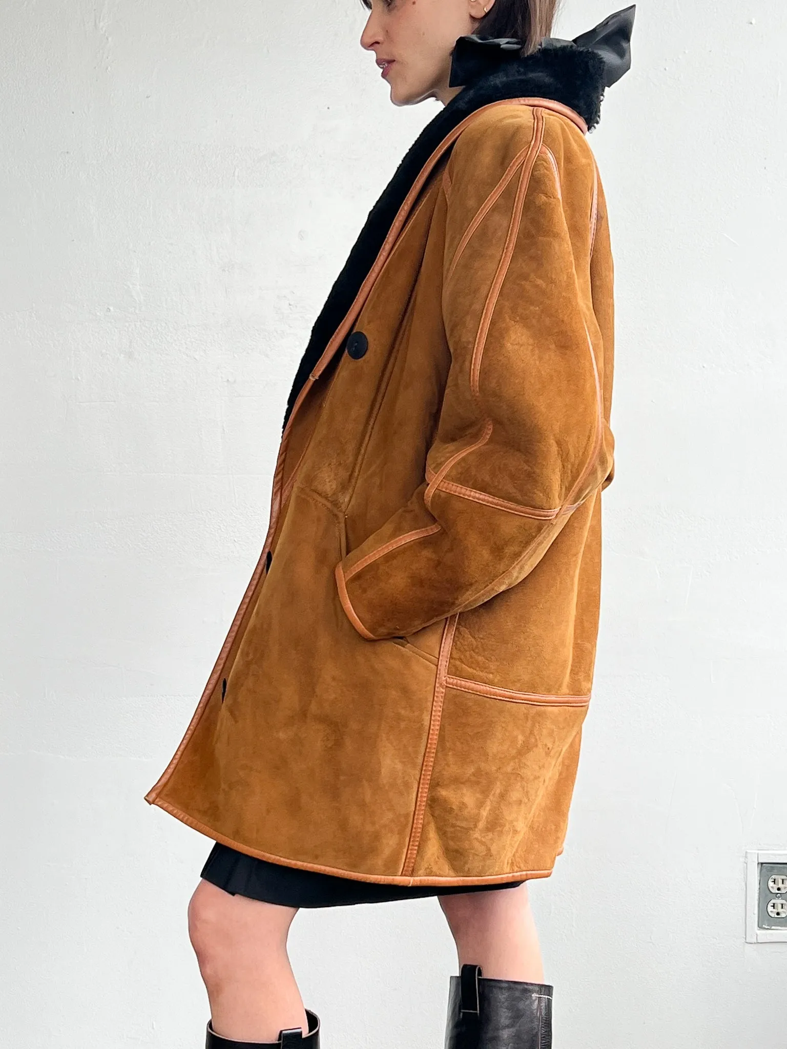 Ochre Shearling Coat (L)