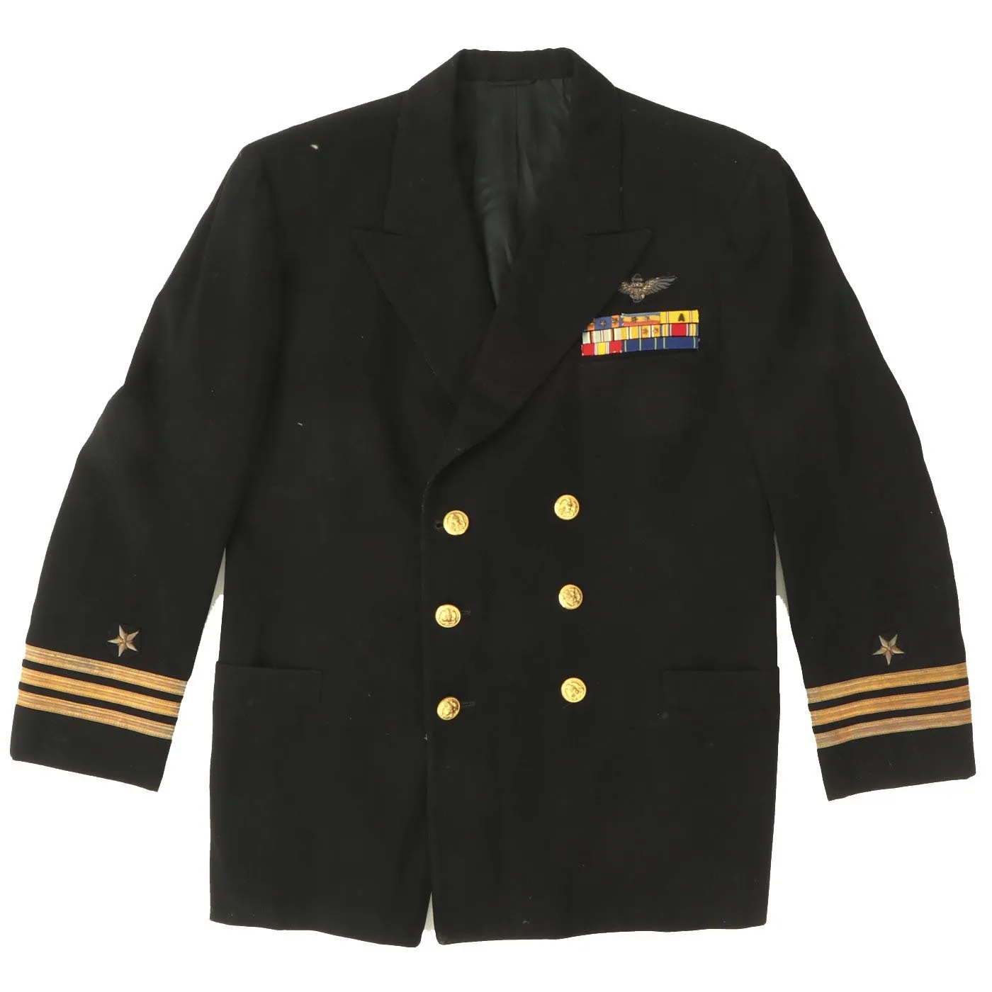 Original U.S. WWII Navy Fighter Squadron VF-72 Highly Decorated Named Service Coat with Original Documents