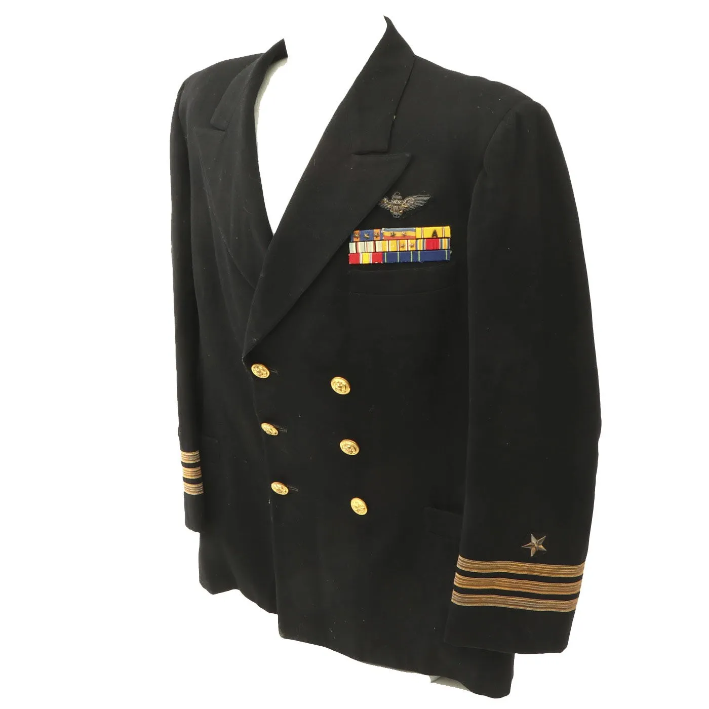 Original U.S. WWII Navy Fighter Squadron VF-72 Highly Decorated Named Service Coat with Original Documents