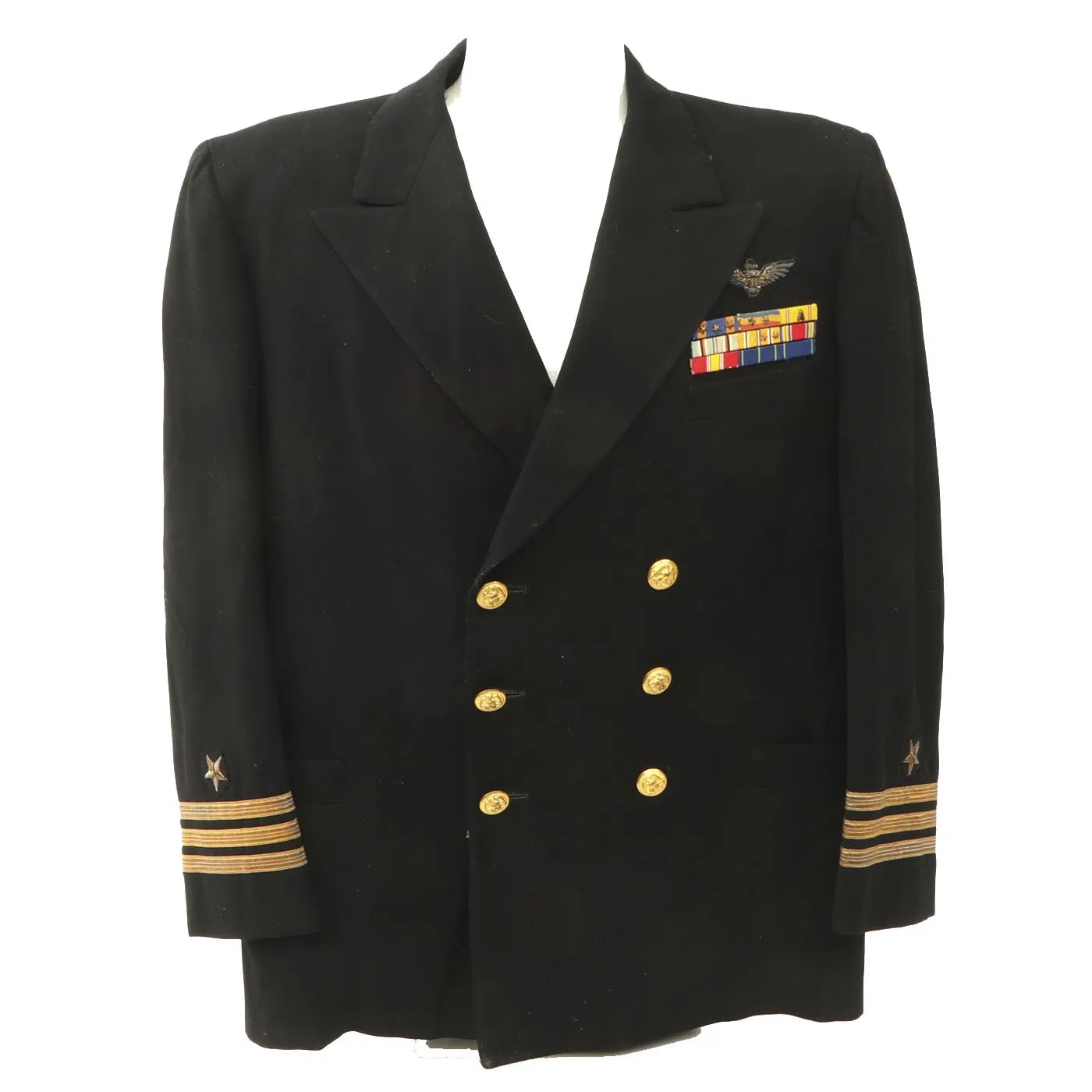 Original U.S. WWII Navy Fighter Squadron VF-72 Highly Decorated Named Service Coat with Original Documents